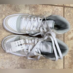 Size 5 Adidas Break Start Mid J White and Gray Basketball Shoes